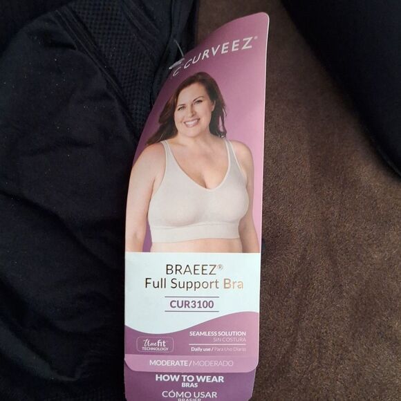 đBraeez Full Support Bra Seamless Black Bralette Size 2XL (40D, 42A, 42B) - Picture 6 of 8